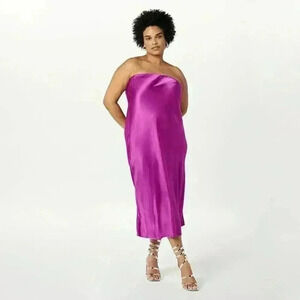 Elegant Purple Strapless Dress